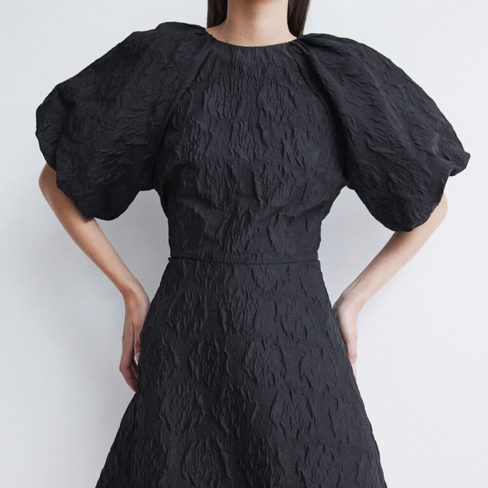 H&M Jacquard-weave Tie-back Dress, Size Small